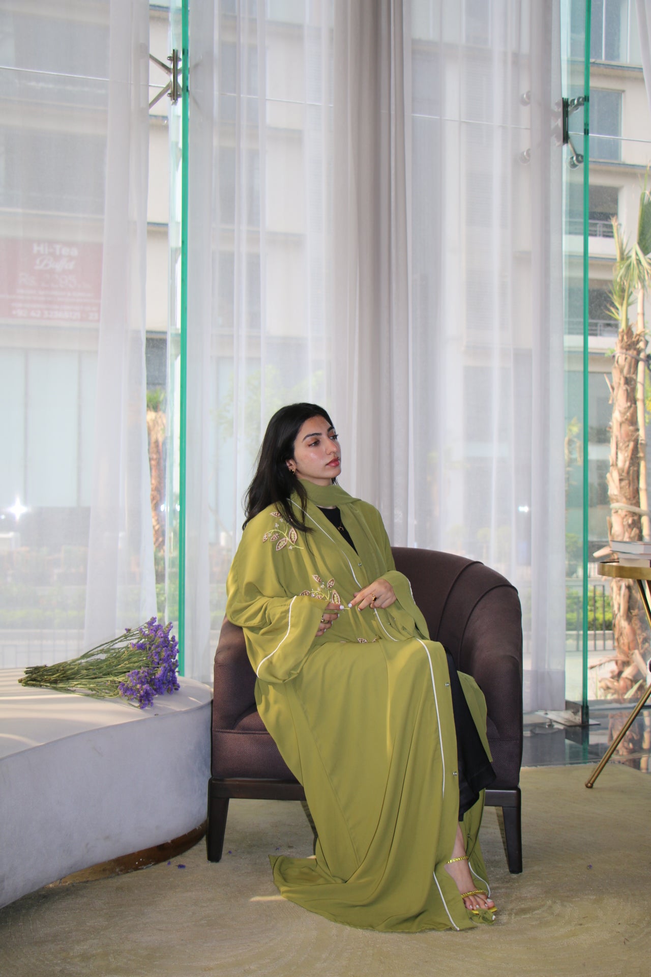 Olive Abaya Set
